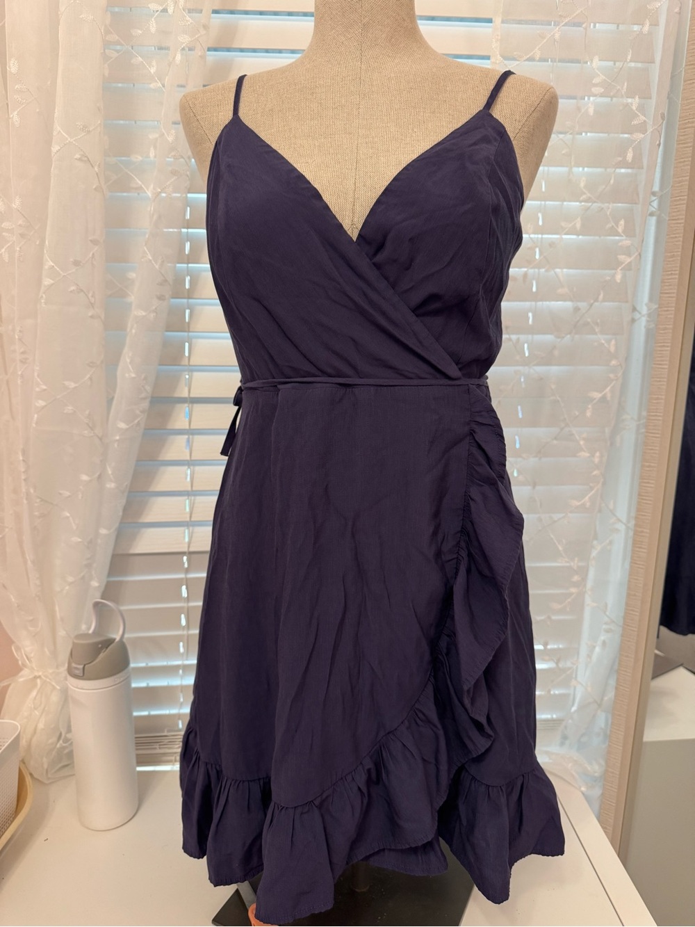 Altar'd State Navy Wrap Mini Dress
